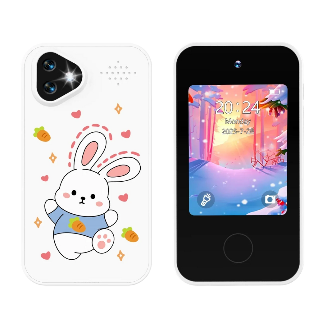 Kids Smartphone Toy with Dual Camera - 1080P HD Video & MP3 Music Player with Games Rabbit White