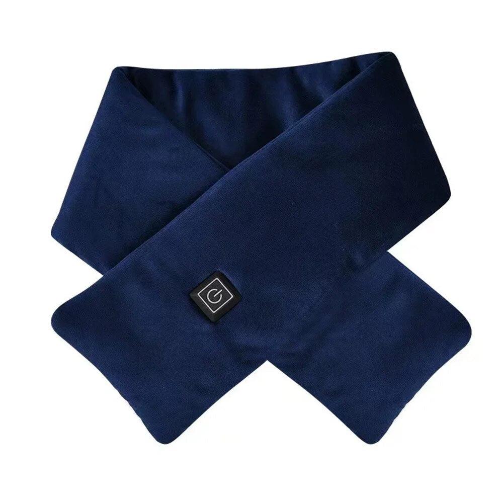 Heated Scarf – Electric Neck Warmer with Adjustable Heat, Up to 8 Hours, Machine Washable, 5 Colors – ThermaWrap Dark Blue
