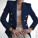Mechi | Single-Breasted Blazer with Structured Shoulders for Women | Ideal for Formal and Professional Occasions Navy Blue