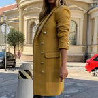 Isana | Long Coat with Button Closure for Women | Ideal for Winter and Mid-Season