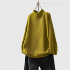 Isana | Women’s Sweater | High Ribbed Turtleneck Collar Yellow
