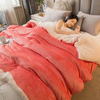 Double-Sided Flannel & Fleece Throw Blanket – Soft Warm Blanket for Bed and Couch, 12 Colors, 5 Sizes Sunset