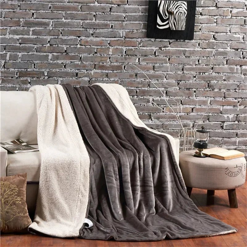 Double-Sided Flannel & Fleece Throw Blanket – Soft Warm Blanket for Bed and Couch, 12 Colors, 5 Sizes