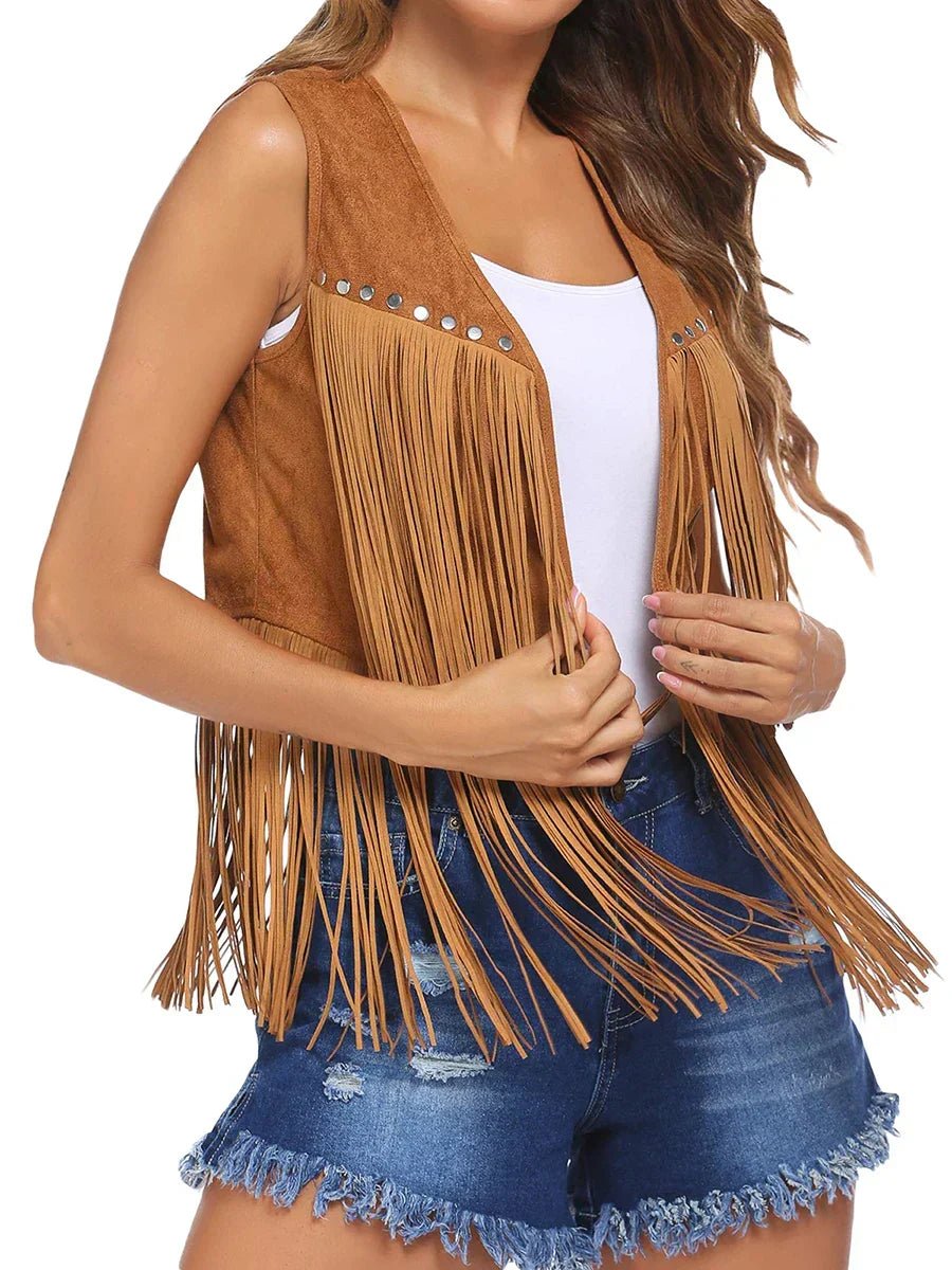 Damaris | Women's Vest | Sleeveless Fringe Detailing