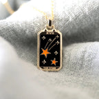 Tarot Card Necklace – Stainless Steel Tarot Pendant Necklace, Sun, Moon, Star & World, Each with Its Own Meaning – Amore Star