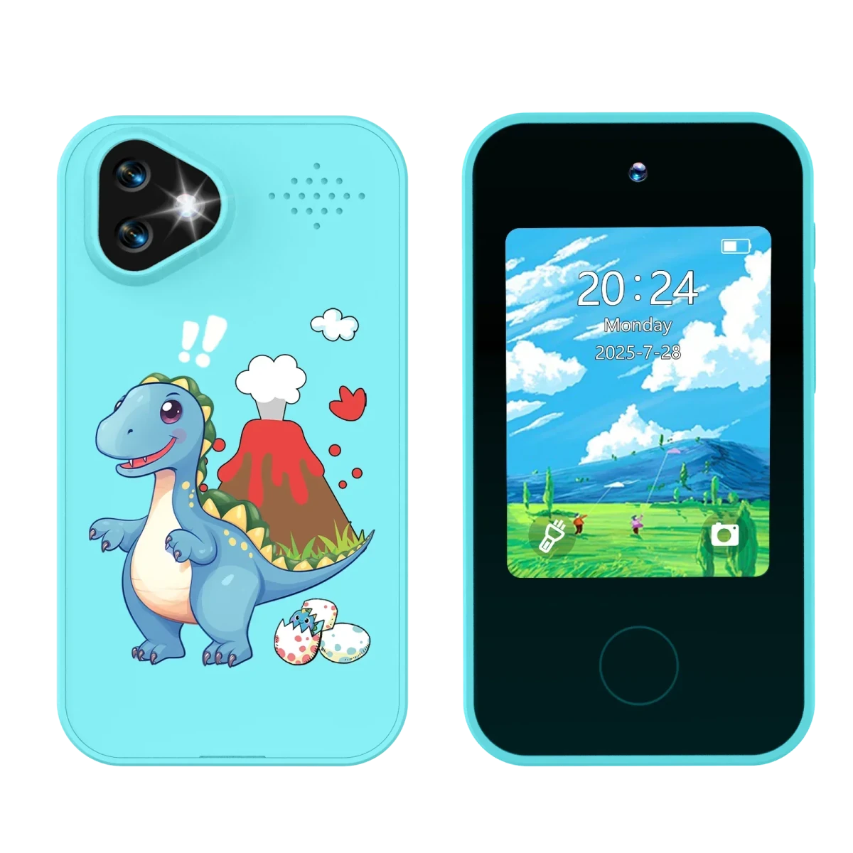 Kids Smartphone Toy with Dual Camera - 1080P HD Video & MP3 Music Player with Games Dinosaur Blue