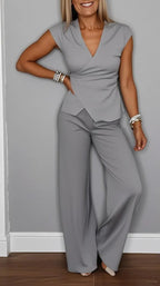 Martina | Elegant Coordinated Set with Blazer and Trousers Light Gray