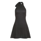 SUCHCUTE Sexy Polka Dot Print Halter Dress For Women Elegant Party Slim Backless Sleeveless Mini Dress Summer Vacation Outfits 6