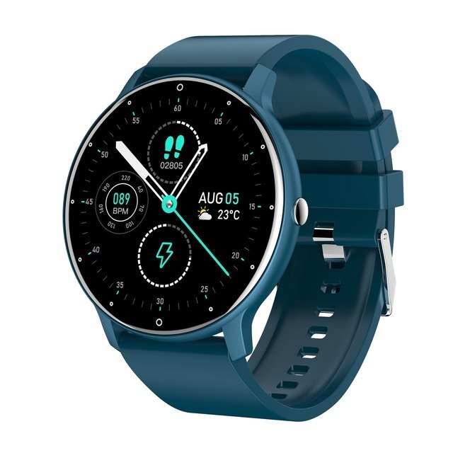 Ultra-Thin Smartwatch – Slim Fitness Watch with Heart Rate, Steps & Sleep Tracking, IP67, 3 Colors – SlimLine Fit Blue