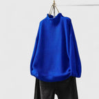 Isana | Women’s Sweater | High Ribbed Turtleneck Collar Blue