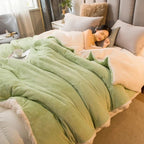 Double-Sided Flannel & Fleece Throw Blanket – Soft Warm Blanket for Bed and Couch, 12 Colors, 5 Sizes Light Green