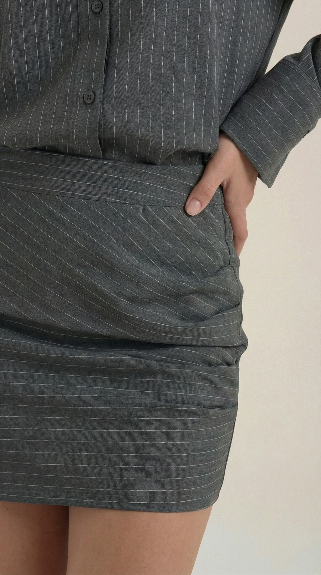 Sabrina Pinstripe Two-Piece Skirt Set 2