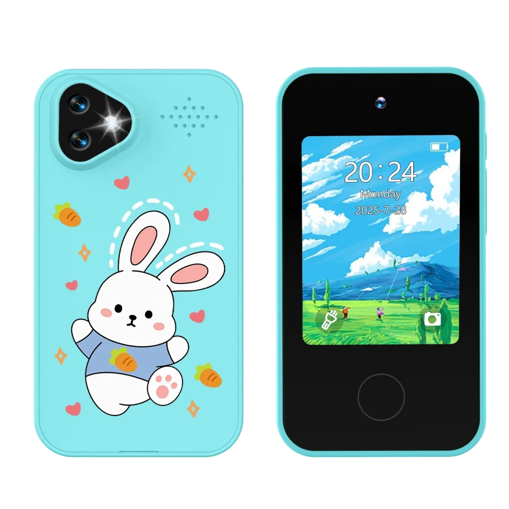 Kids Smartphone Toy with Dual Camera - 1080P HD Video & MP3 Music Player with Games Rabbit Blue
