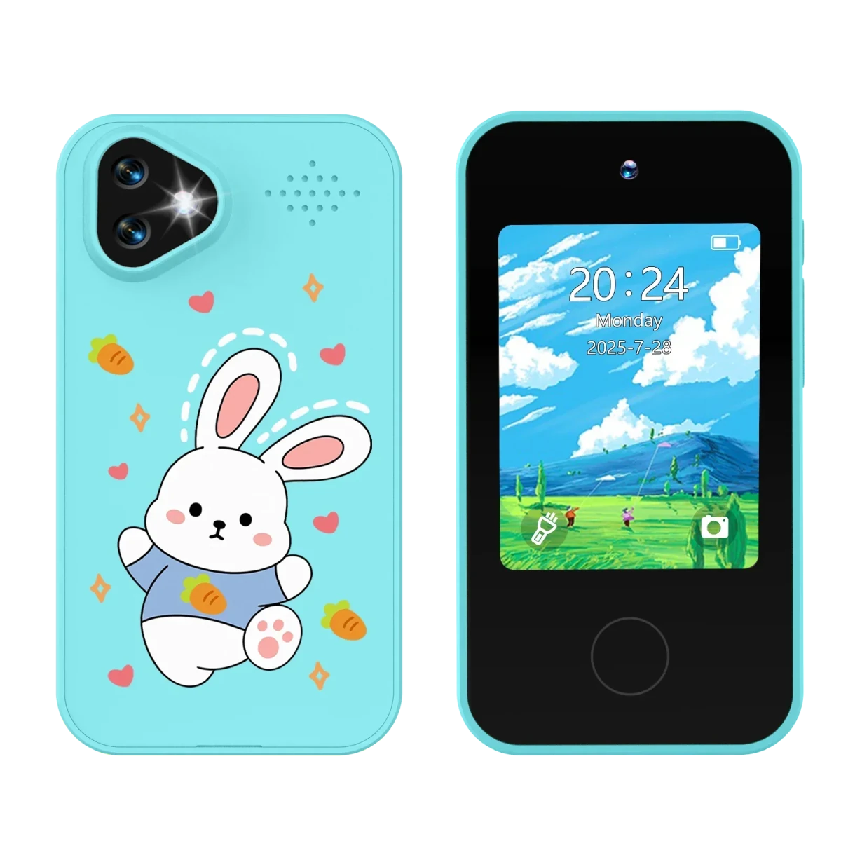 Kids Smartphone Toy with Dual Camera - 1080P HD Video & MP3 Music Player with Games Rabbit Blue