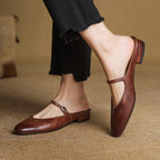 Sahara | Women’s Mary Jane Genuine Leather Mules – Chic Slip-On Loafers & Refined Artisan Cushion 5