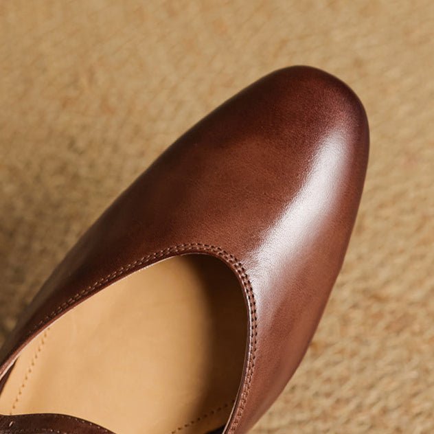 Sahara | Women’s Mary Jane Genuine Leather Mules – Chic Slip-On Loafers & Refined Artisan Cushion 6