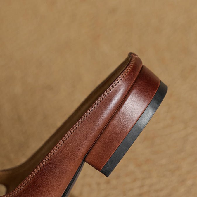 Sahara | Women’s Mary Jane Genuine Leather Mules – Chic Slip-On Loafers & Refined Artisan Cushion 7