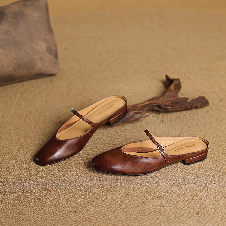 Sahara | Women’s Mary Jane Genuine Leather Mules – Chic Slip-On Loafers & Refined Artisan Cushion 8