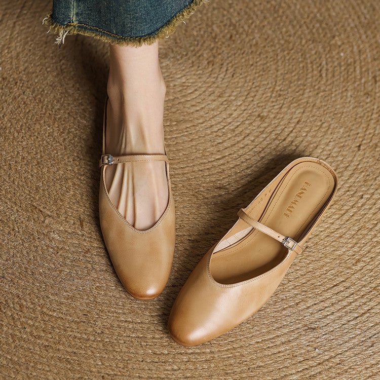 Sahara | Women’s Mary Jane Genuine Leather Mules – Chic Slip-On Loafers & Refined Artisan Cushion 9