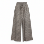 Women's High-Waisted Palazzo Trousers with Geometric Print | Wide Leg