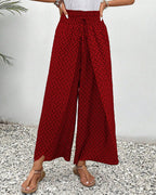 Women's High-Waisted Palazzo Trousers with Geometric Print | Wide Leg