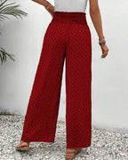 Women's High-Waisted Palazzo Trousers with Geometric Print | Wide Leg