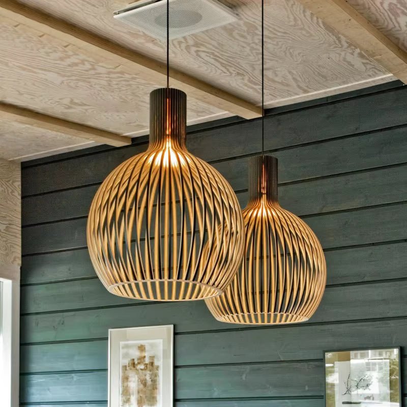 Natura Orb Hanging Lamp – Organic Wooden Design for Cozy Interiors