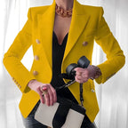 Mechi | Single-Breasted Blazer with Structured Shoulders for Women | Ideal for Formal and Professional Occasions Yellow