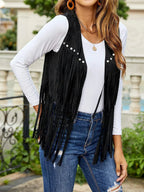 Damaris | Women's Vest | Sleeveless Fringe Detailing