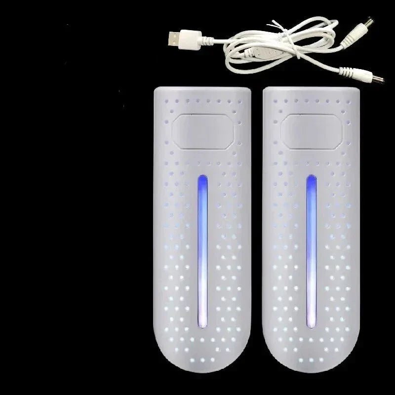 Portable Shoe Dryer with UV Light – Electric Boot Dryer up to 149°F, Plug or USB Powered, 12W, 3 Colors White USB UV Lamp