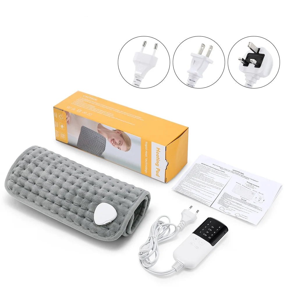 Electric Heating Pad 24 x 12 in – Soft Microvelvet Heat Pad with 9 or 10 Heat Settings & Timer – for Legs, Back and Hands 10 Heat Settings
