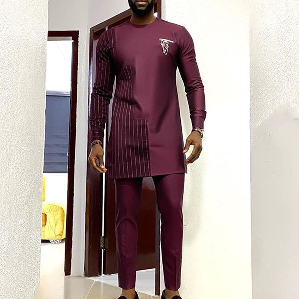 Admire | Men's Modern Dashiki 2-Piece Set - African Print Shirt & Pants