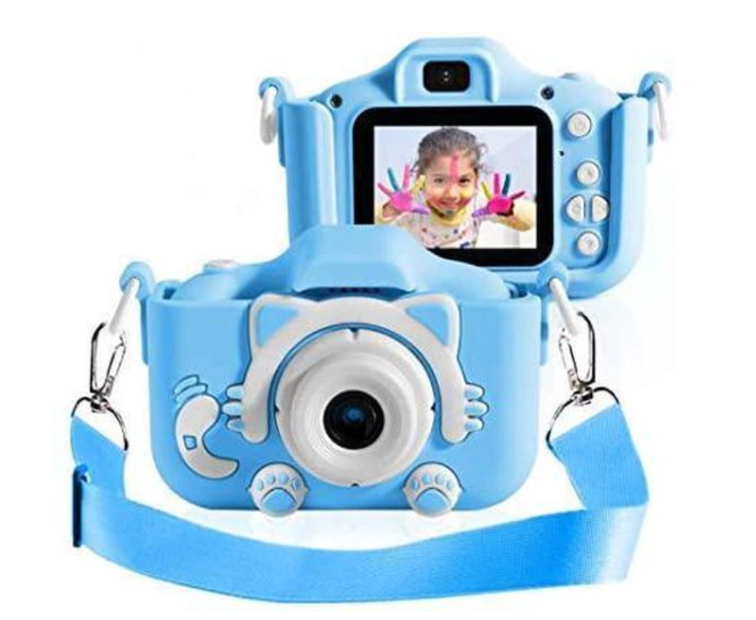 ToyCam HD – Kids Digital Camera 1080P with Photo & Video, Shockproof Case, 16GB Card Included, Pink or Blue Blue (incl. 16GB memory card)