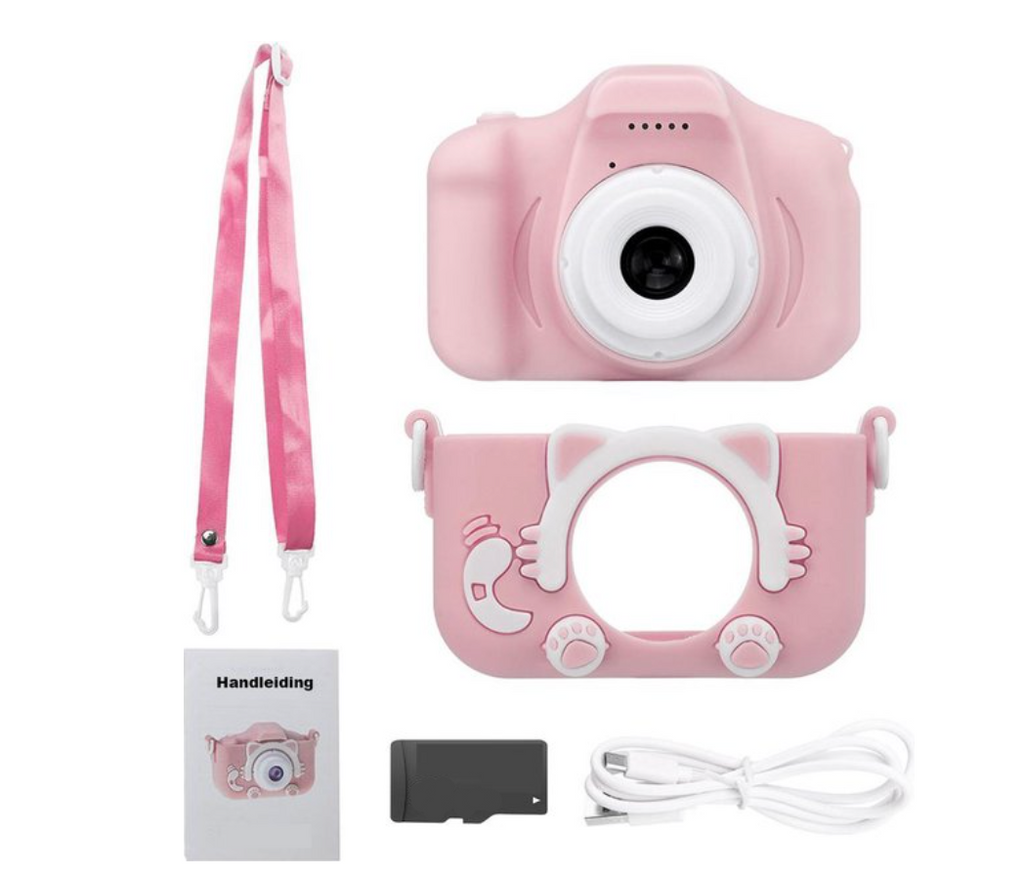 ToyCam HD – Kids Digital Camera 1080P with Photo & Video, Shockproof Case, 16GB Card Included, Pink or Blue