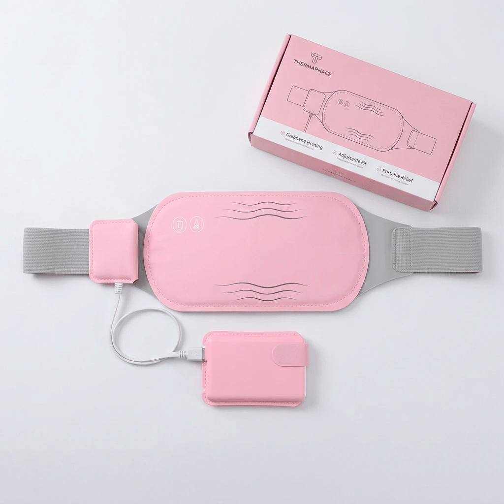 Electric Belly Warmer – Rechargeable Heating Pad with Vibration & 3 Heat Settings, Cordless Wearable Warmth