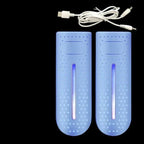Portable Shoe Dryer with UV Light – Electric Boot Dryer up to 149°F, Plug or USB Powered, 12W, 3 Colors Blue USB UV Lamp