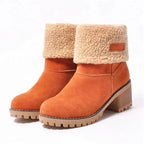 Zahara | Winter Boots for Women | Wool Mid-Calf Orange