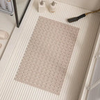 Non-Slip Bath Mat with Suction Cups and Drain Holes – Soft TPE Shower & Bathtub Mat, 16 x 25 in, 4 Colors Khaki 16 x 25 in