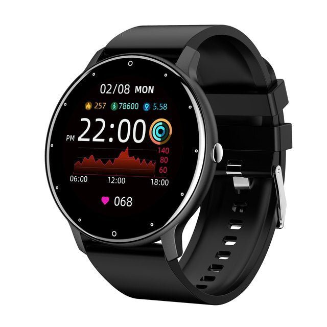 Ultra-Thin Smartwatch – Slim Fitness Watch with Heart Rate, Steps & Sleep Tracking, IP67, 3 Colors – SlimLine Fit Black