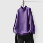 Isana | Women’s Sweater | High Ribbed Turtleneck Collar Purple