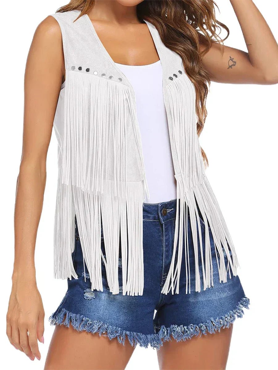 Damaris | Women's Vest | Sleeveless Fringe Detailing
