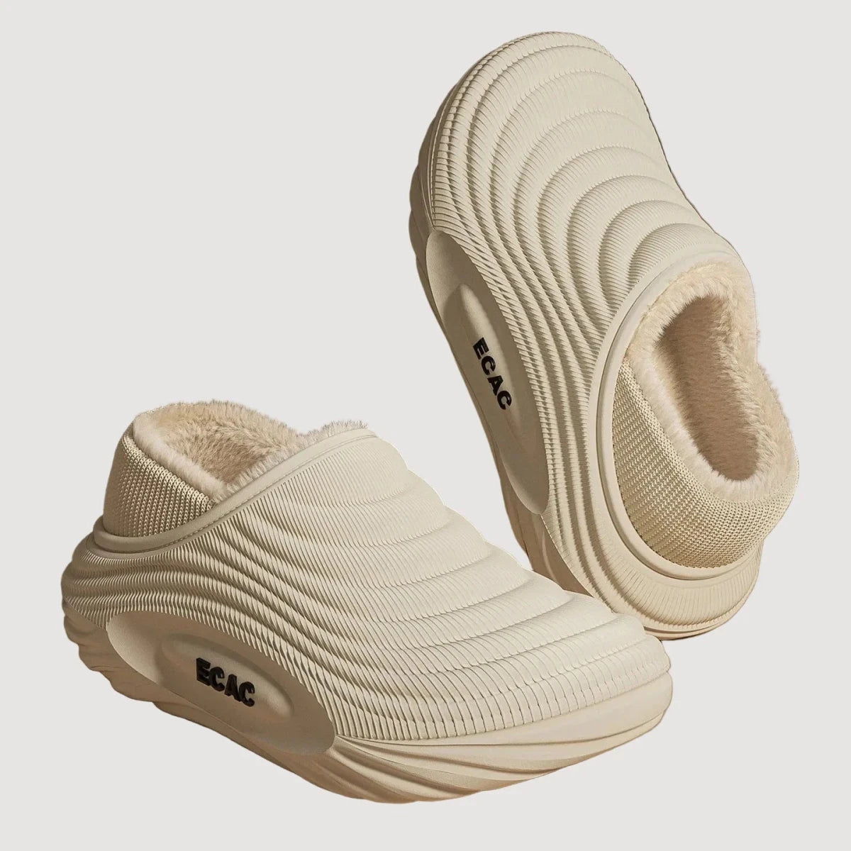 Calico | Waterproof Cotton Slippers for Couples - Warm Winter House Shoes with Thick Fleece Lining & Non-Slip Waterproof Sole for Men & Women White