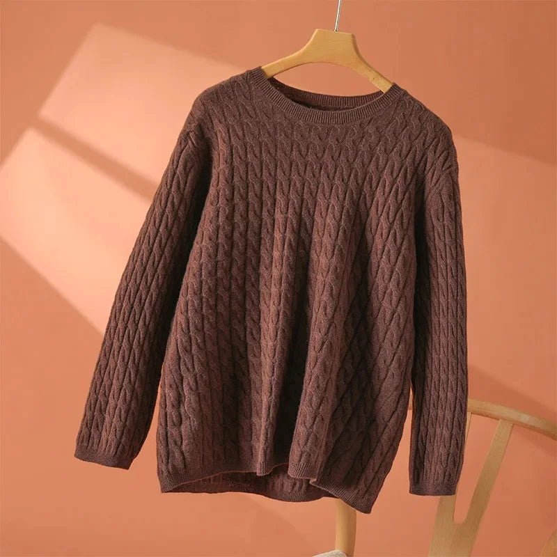Sephira | Women’s Sweater | Textured Long Sleeve Brown