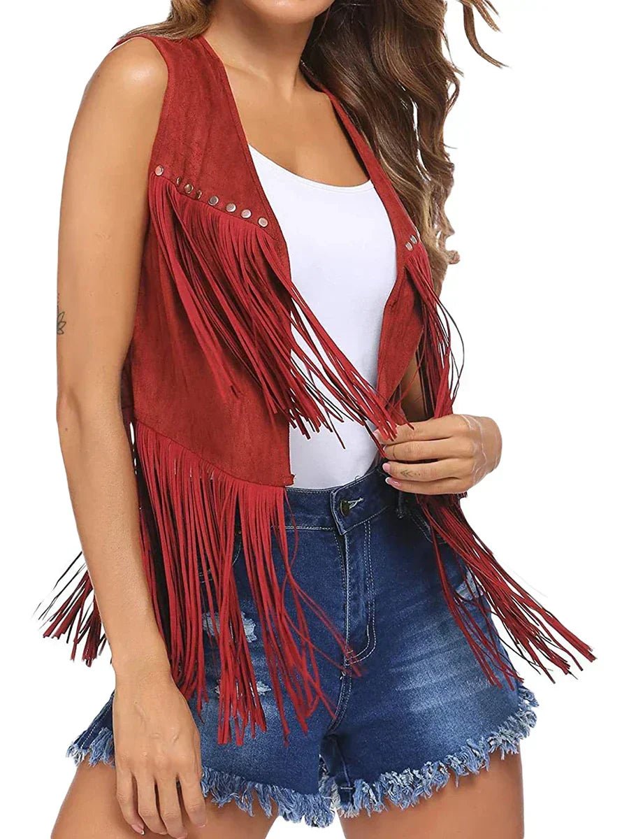 Damaris | Women's Vest | Sleeveless Fringe Detailing