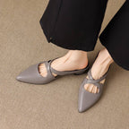 Selva Genuine Leather Cross-Strap Pointed Mules 2