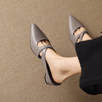 Selva Genuine Leather Cross-Strap Pointed Mules 3