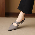 Selva Genuine Leather Cross-Strap Pointed Mules 5