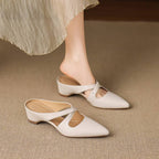 Selva Genuine Leather Cross-Strap Pointed Mules 8