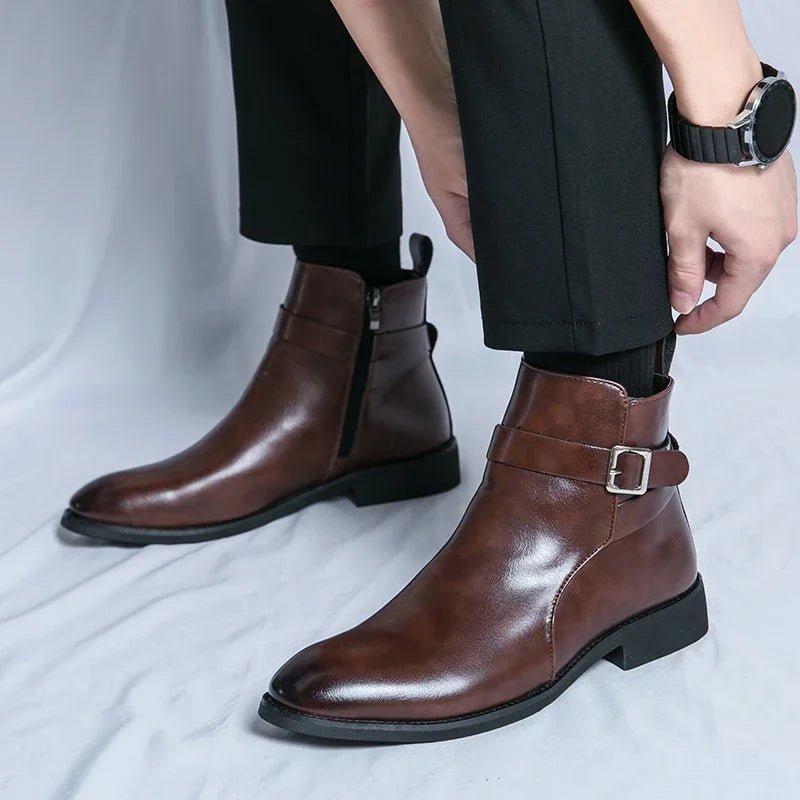 Sergio Genuine Leather Chelsea Boots 8
