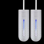Portable Shoe Dryer with UV Light – Electric Boot Dryer up to 149°F, Plug or USB Powered, 12W, 3 Colors White Plug UV Lamp